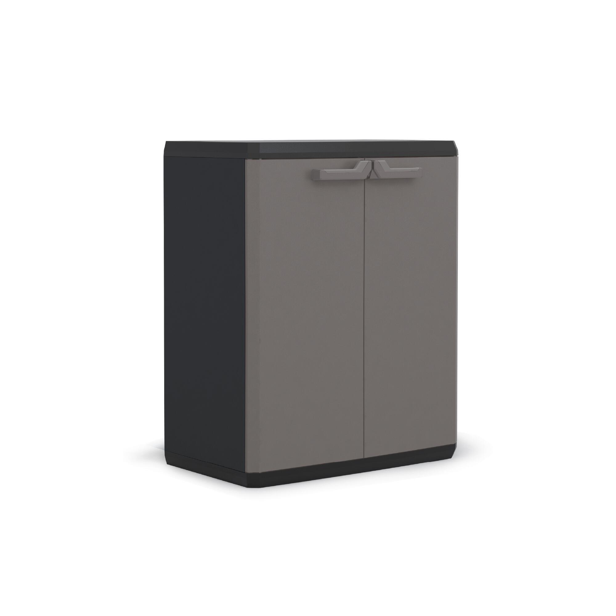 Armario bajo de resina 68x83x39 cm color gris 2 puertas
