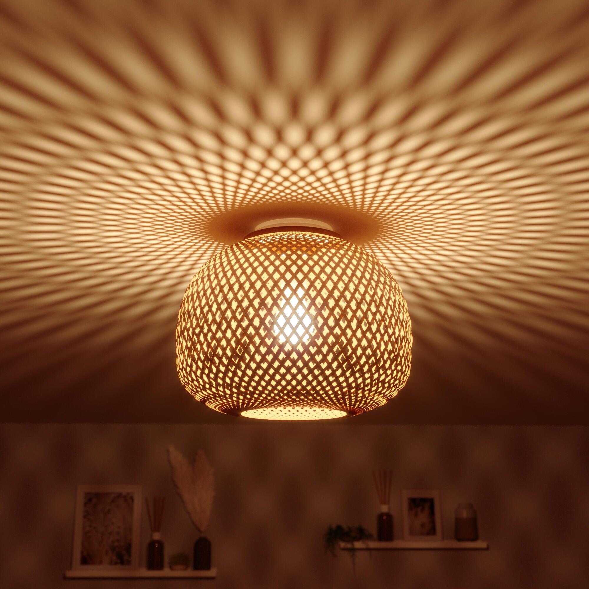 Plafonnier E27, bambou, beige Vanilla D.35 cm INSPIRE - 5