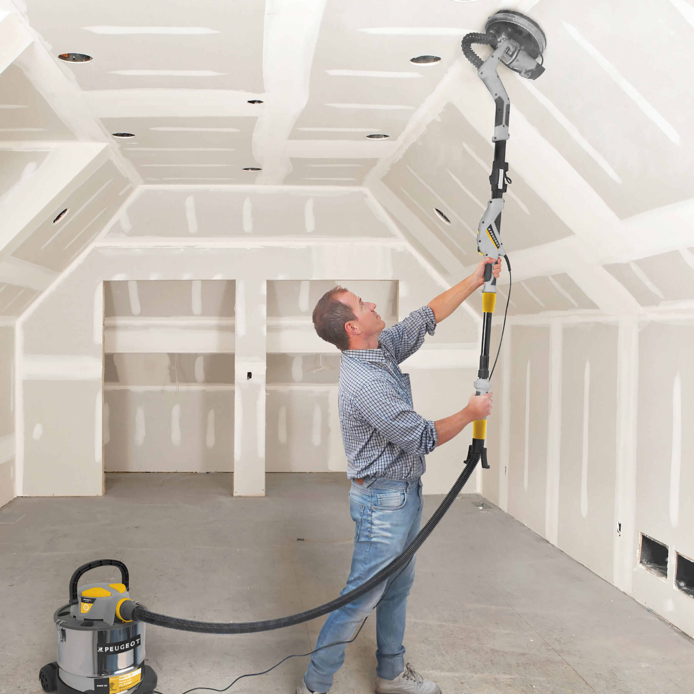 Ponceuse murale filaire télescopique PEUGEOT Energysand-225, 810 W - 4
