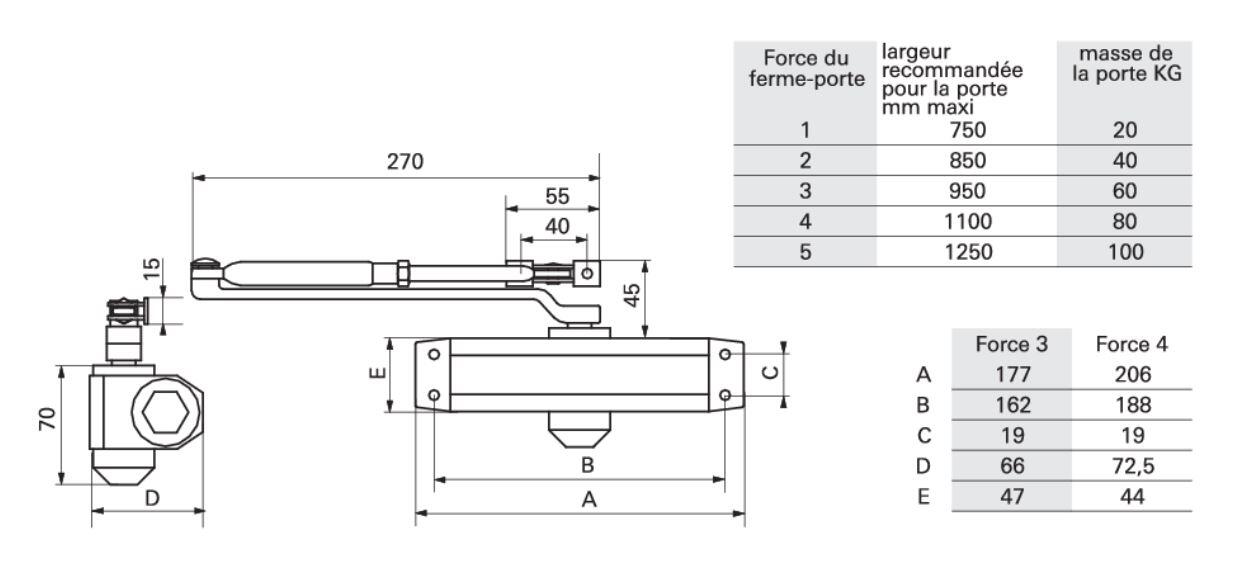 Ferme-porte à compas THIRARD 494075, acier peint - 6