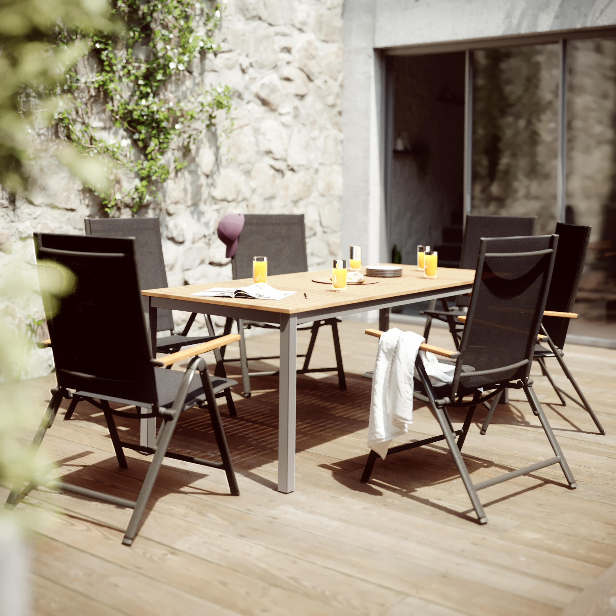 Chaise de jardin NATERIAL Oris en aluminium gris - 4