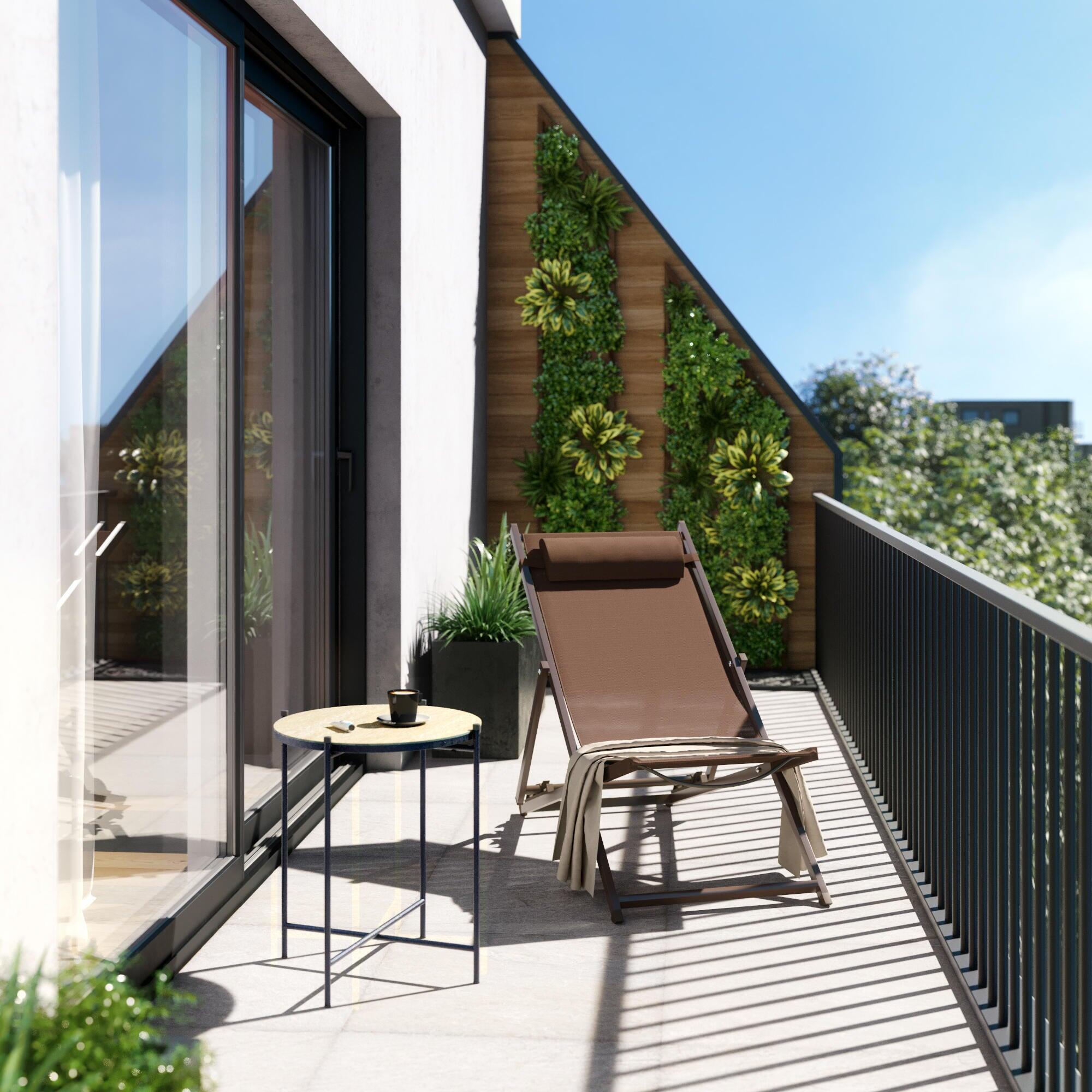 Sedia a sdraio da giardino in alluminio pieghevole Cruz NATERIAL, seduta in textilene marrone - 5