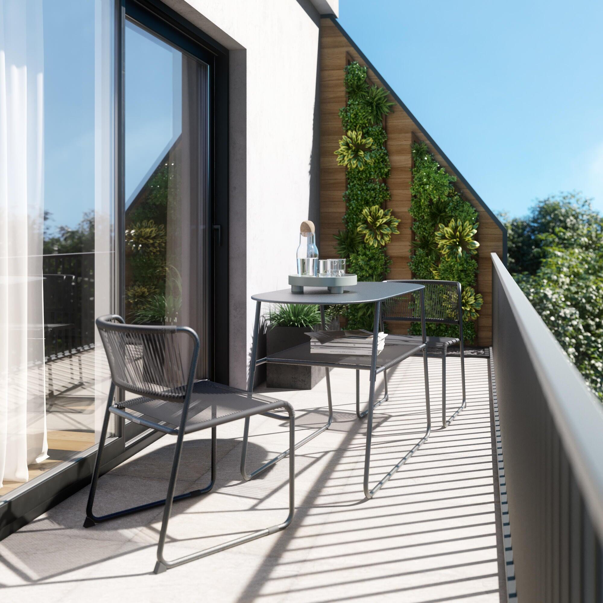 Table de jardin NATERIAL Duo ovale gris 2 personnes - 6