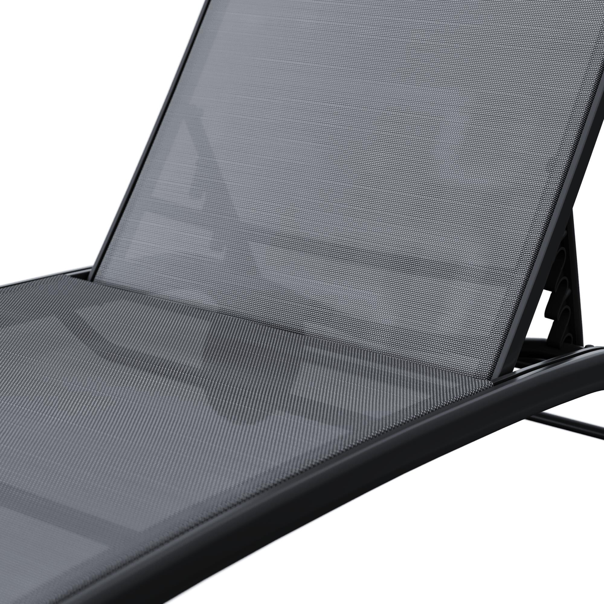 Lettino senza cuscino Lyra II NATERIAL in alluminio nero e seduta grigio - 14