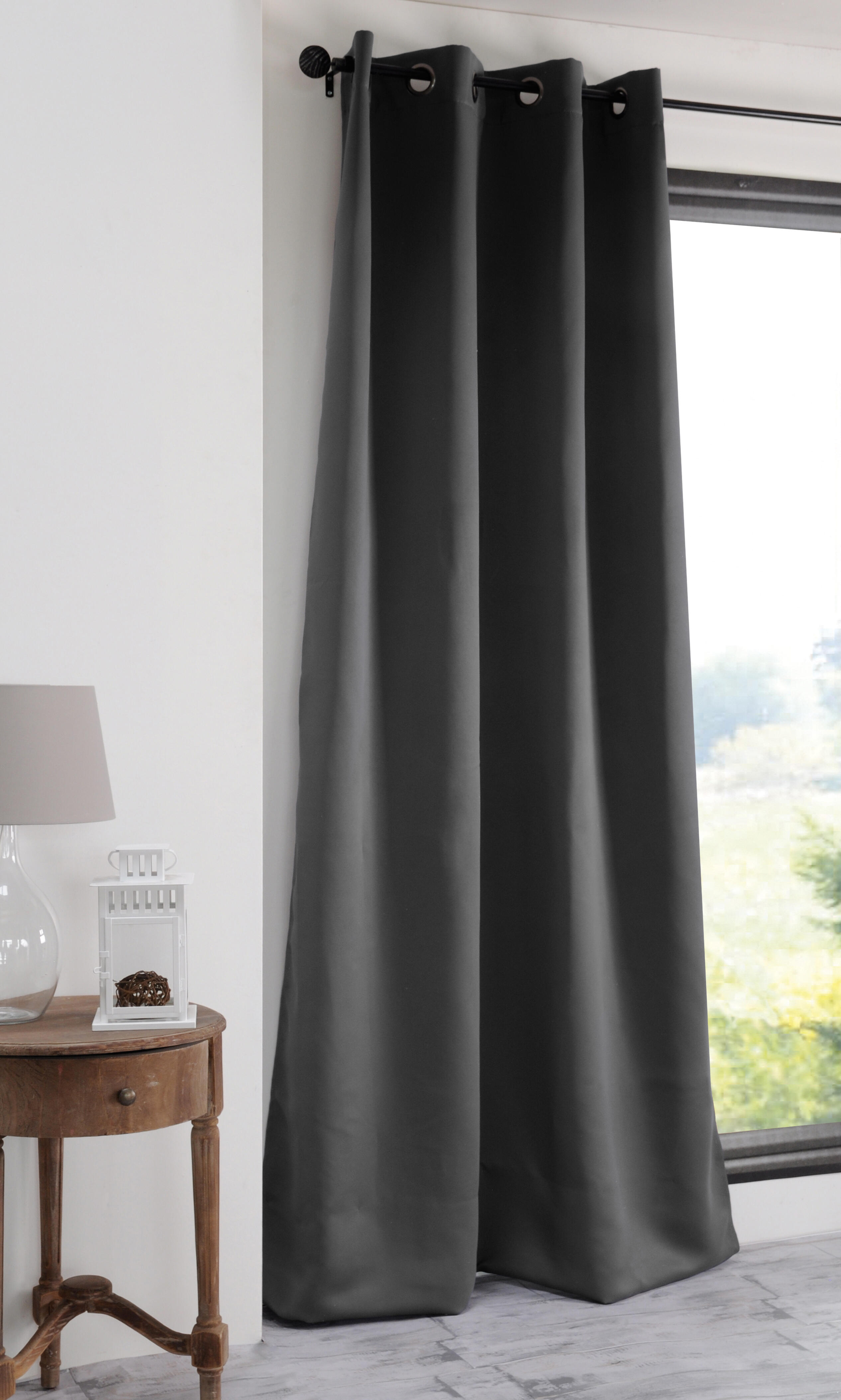 Rideau tamisant, Notté anthracite l.140 x H.280 cm - 2