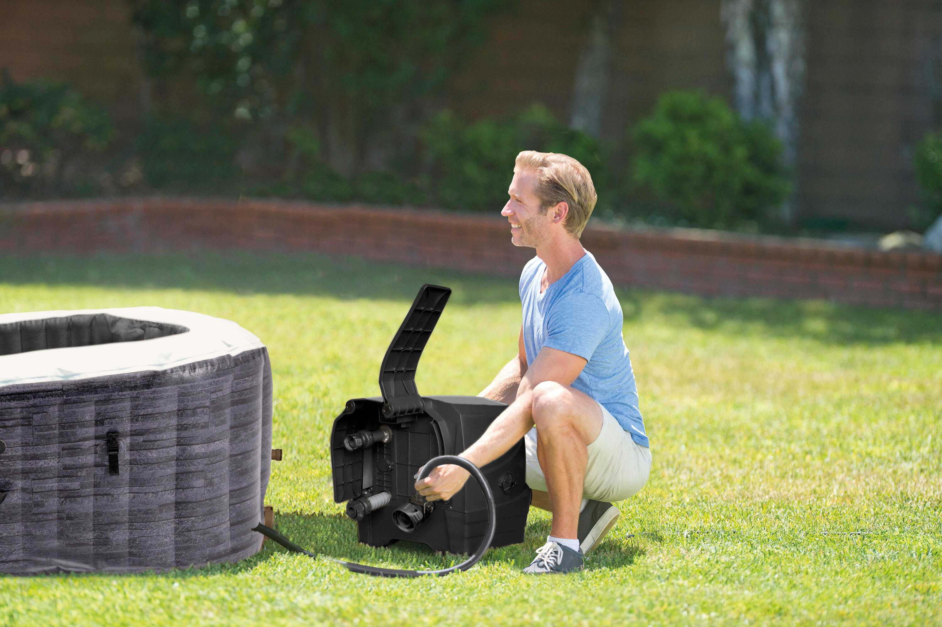 Pure spa gonflable INTEX Ardoise carré 4 places - 6