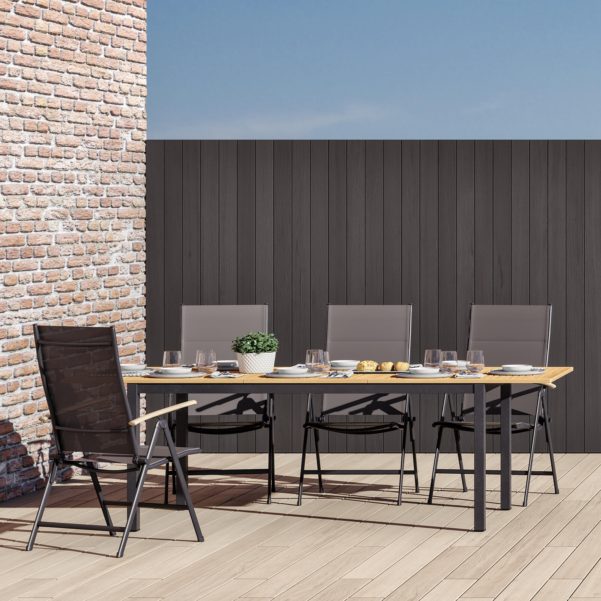 Chaise de jardin NATERIAL Oris en aluminium gris - 3