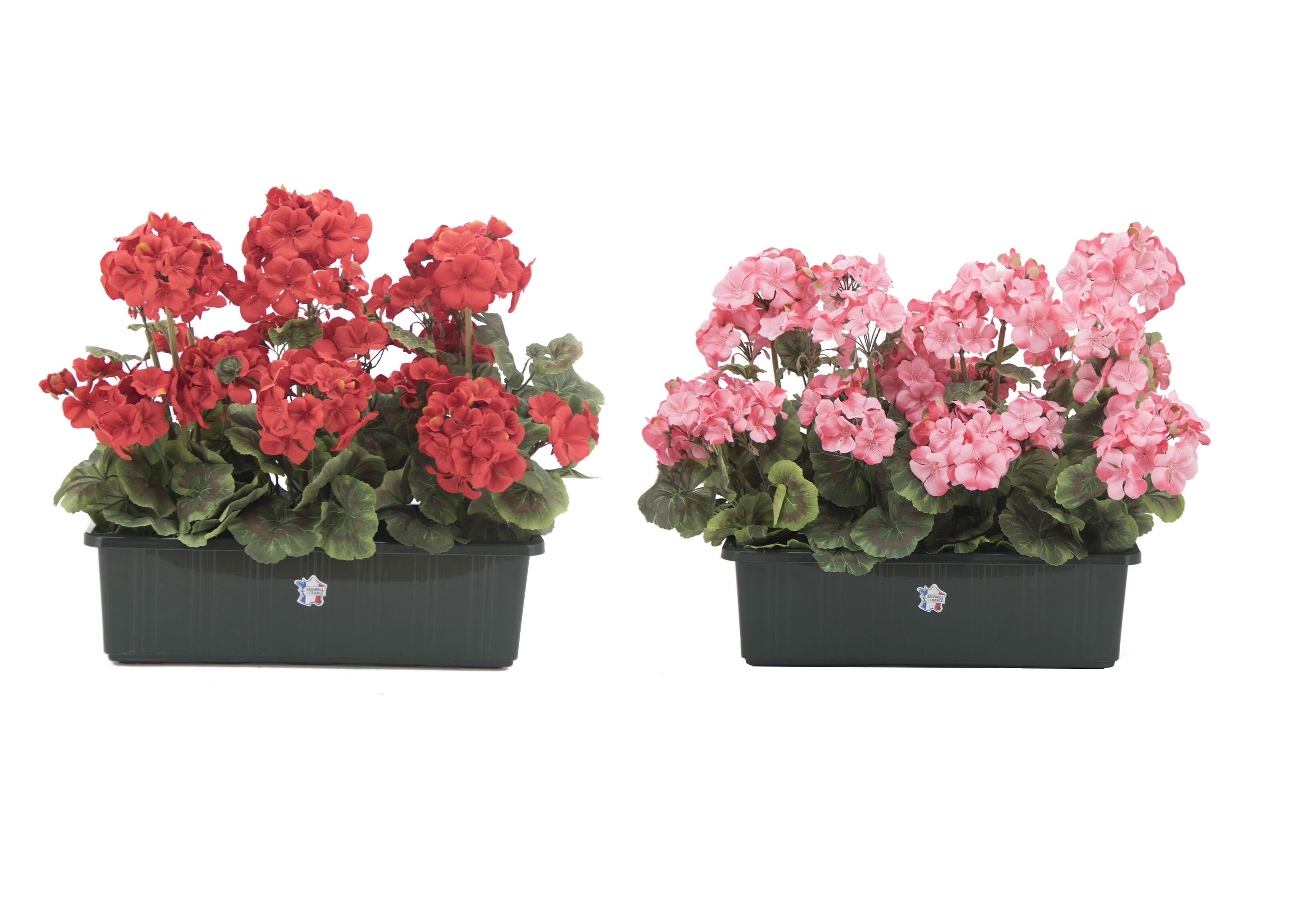 Plante artificiel jardinière géraniums l40/h42cm | Leroy Merlin