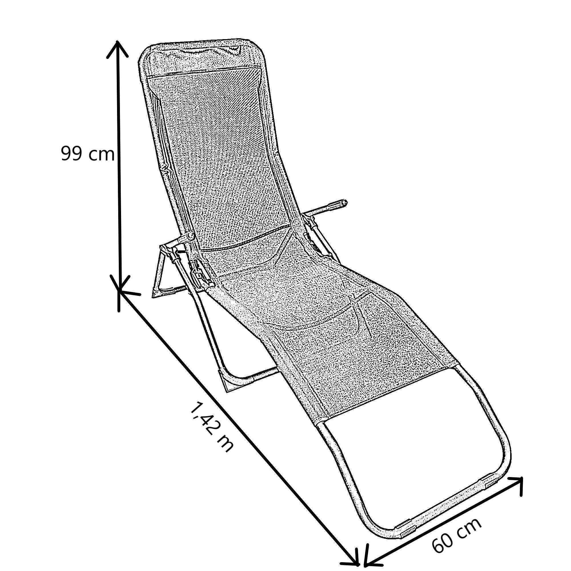 Bain de soleil FIESTA pliable en métal coloris bleu Miami - 2 positions - 3