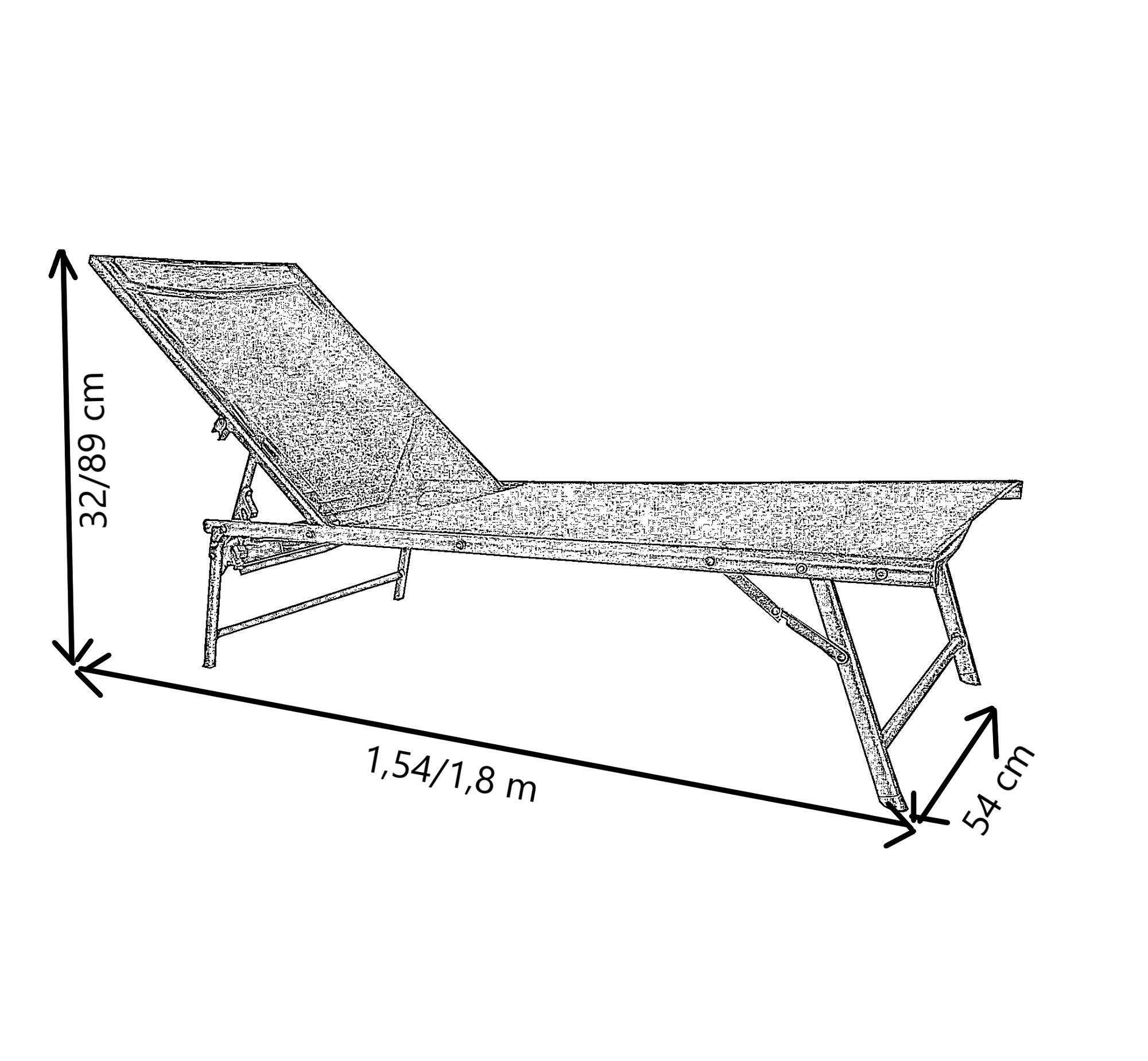Bain de soleil MALLORCA en acier coloris noir - dossier réglable - 3