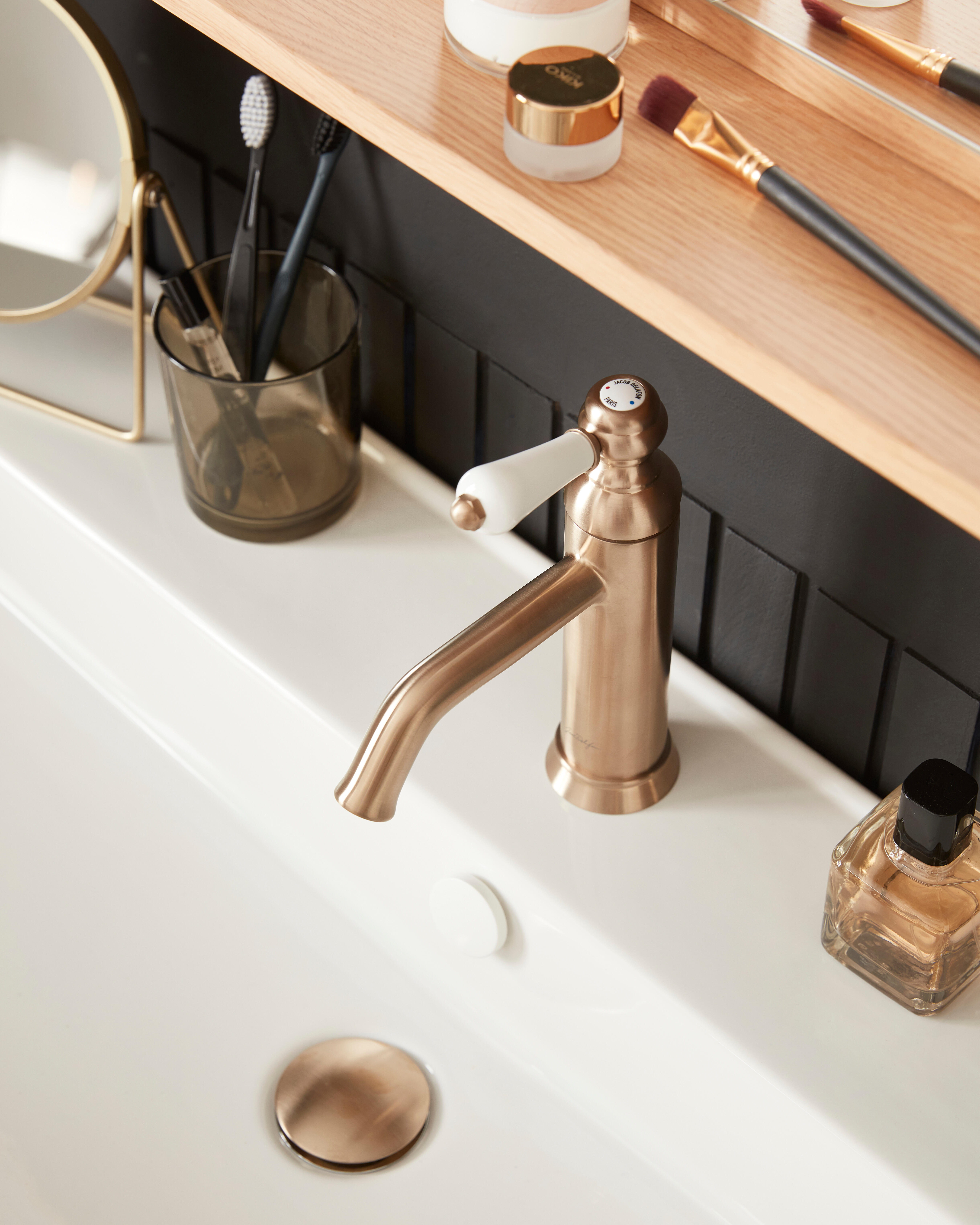 Mitigeur de lavabo bronze brossé, JACOB DELAFON Louise M - 2