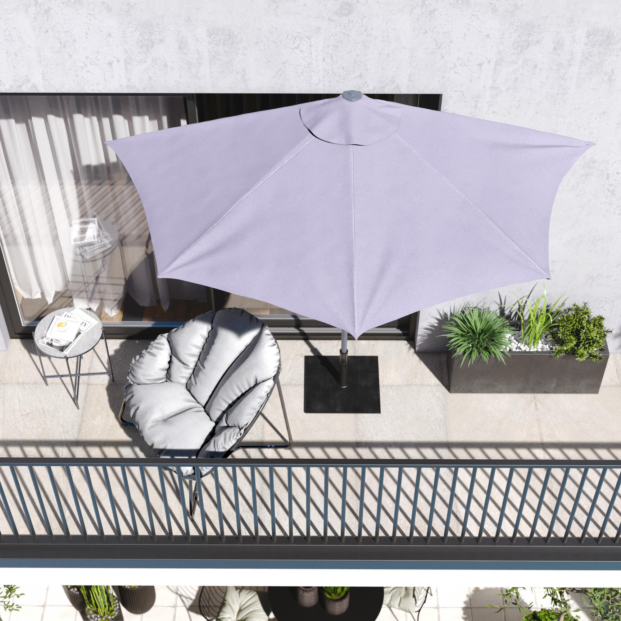 Parasol NATERIAL Arkea gris 1/2 cercle - 2