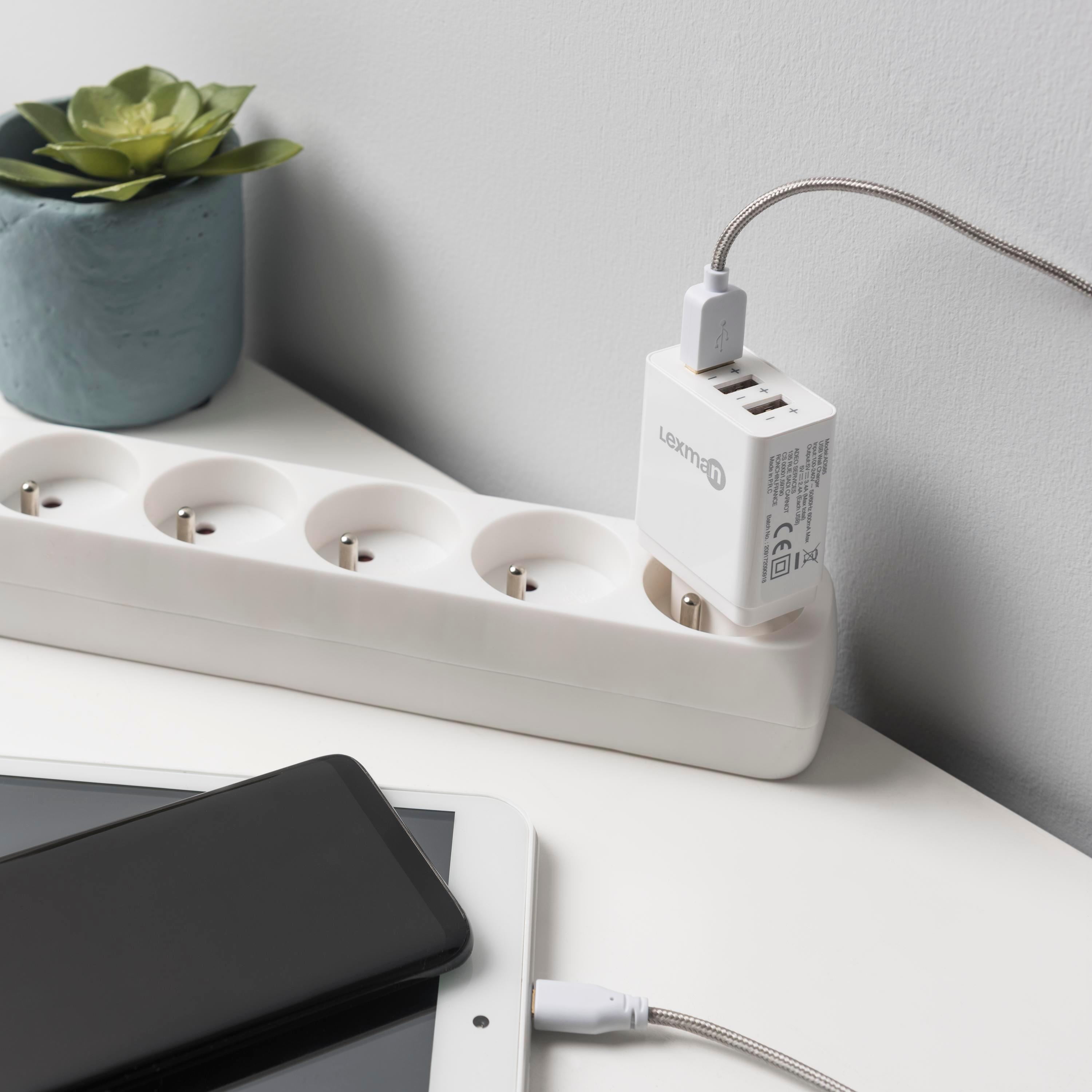 Adaptateur chargeur 3 USB A, LEXMAN - 2