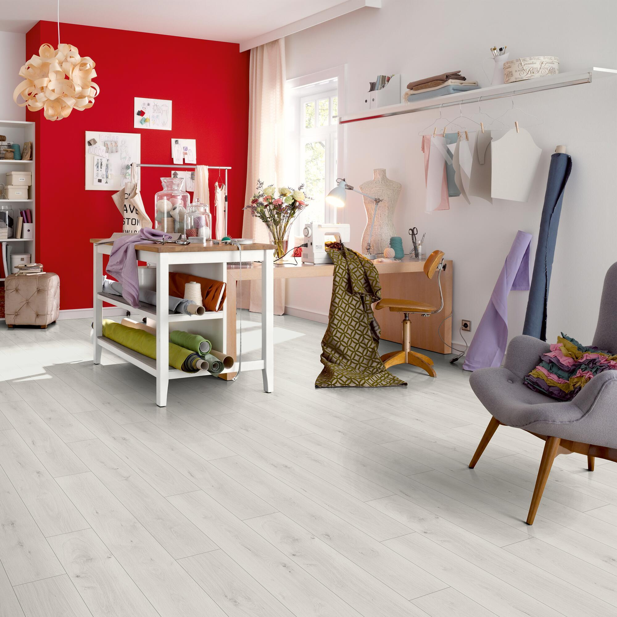Pavimento laminato effetto legno bianco, AC4 classe 32, sp. 8 mm, ARTENS Nisbet, 1.99 m² - 3