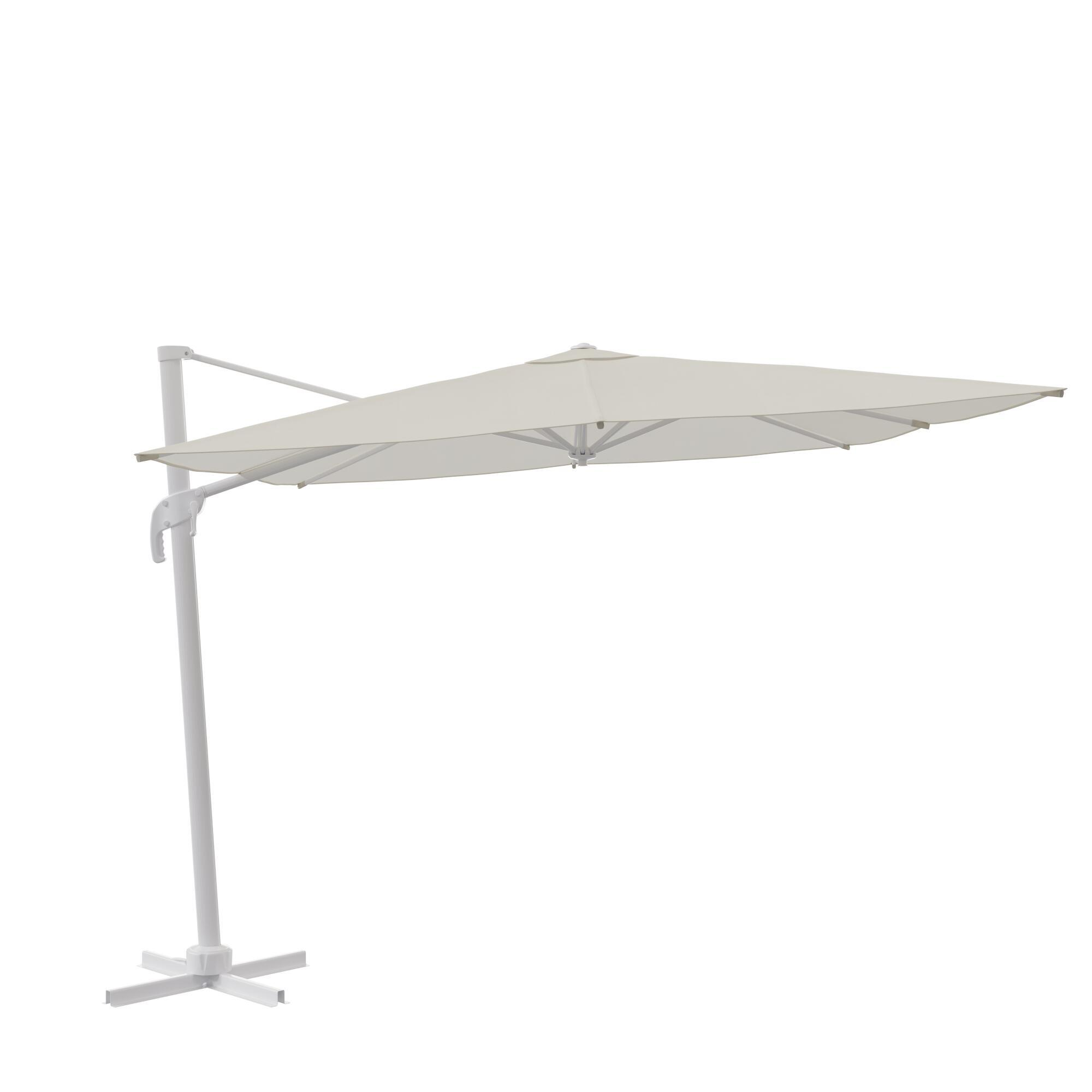 Parasol NATERIAL Aura blanc rectangulaire, L.390 x l.290 cm Leroy Merlin