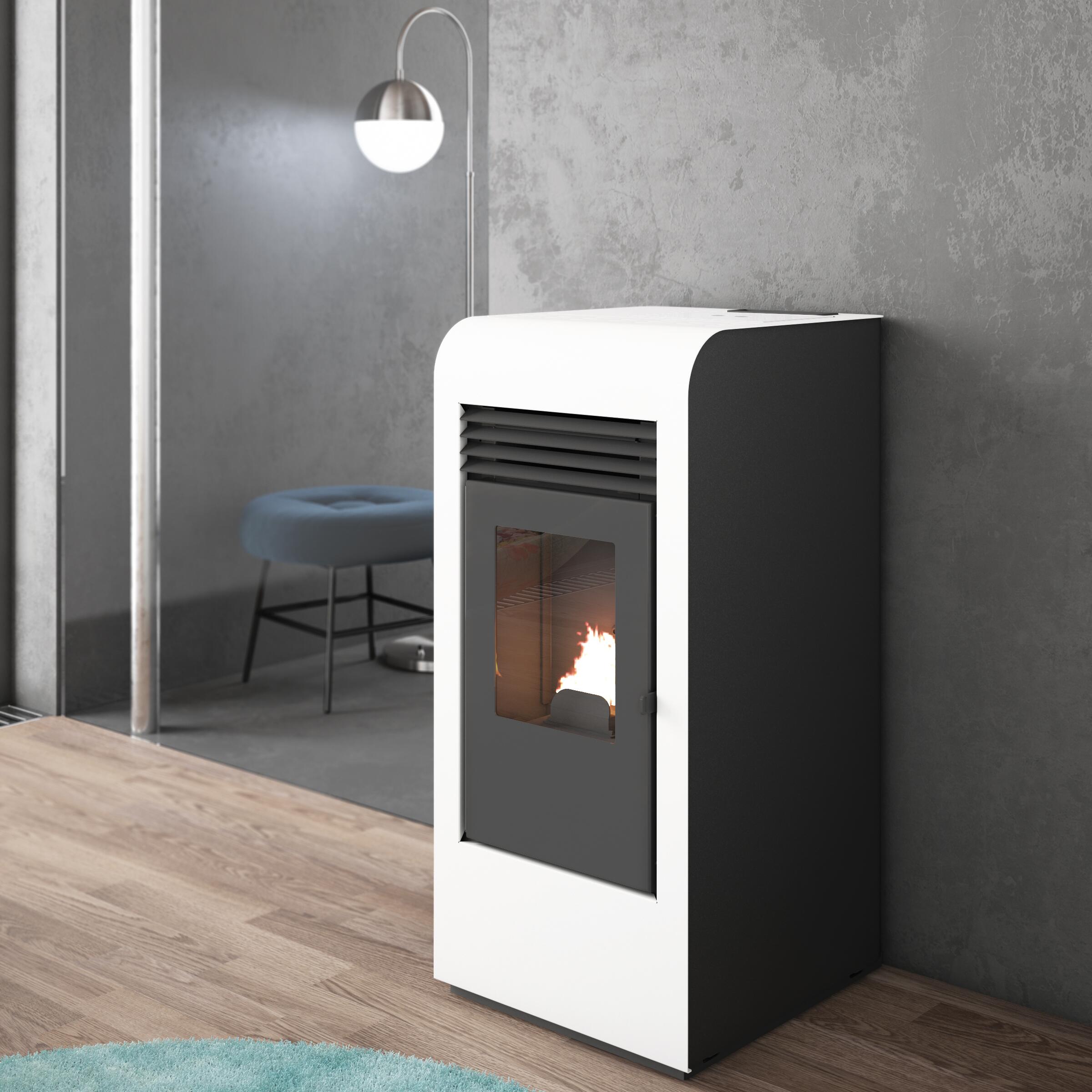 Stufa a pellet ventilata PUNTO FUOCO Giada 8 KW bianca - 4
