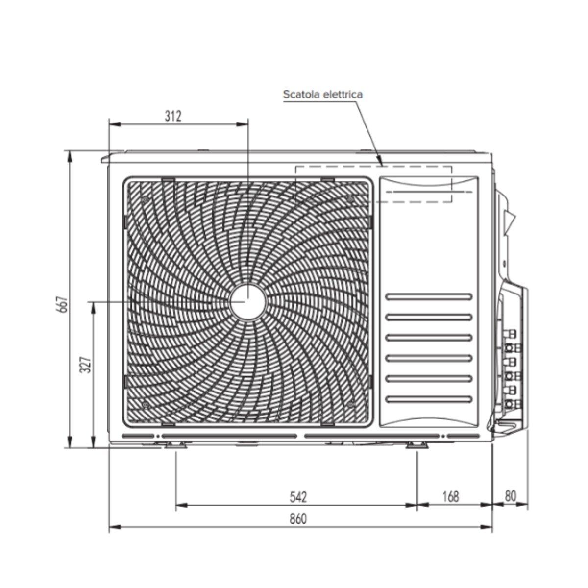 Unità esterna condizionatore HISENSE trial 18.000 BTU 6.3 KW R32 A++/A+ serie 3AMW62U4RFA - 3