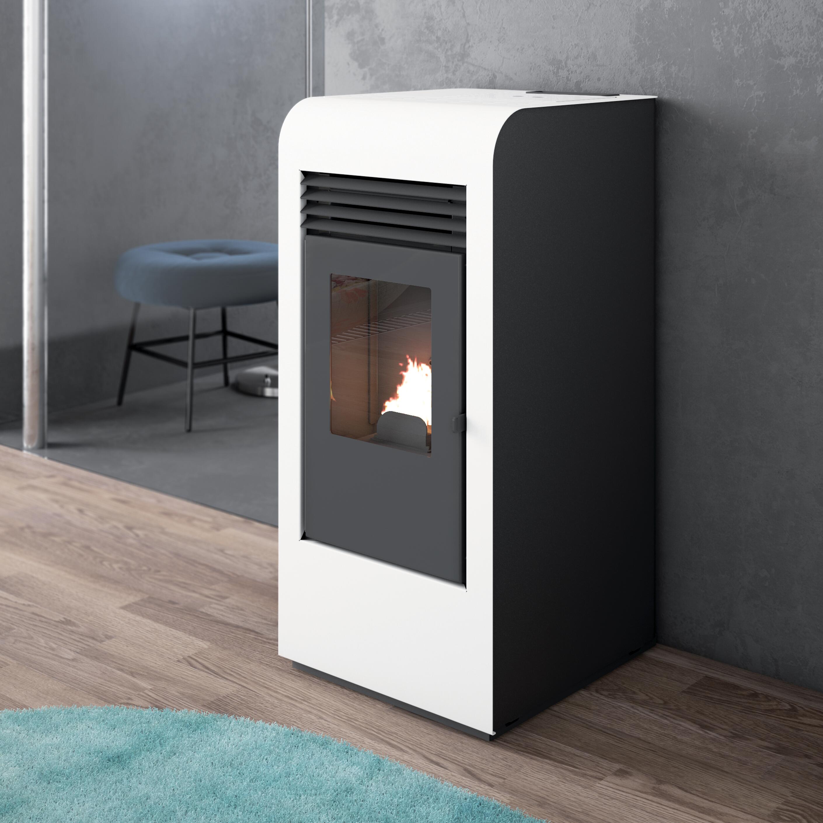 Stufa a pellet ventilata PUNTO FUOCO Giada 8 KW bianca - 2