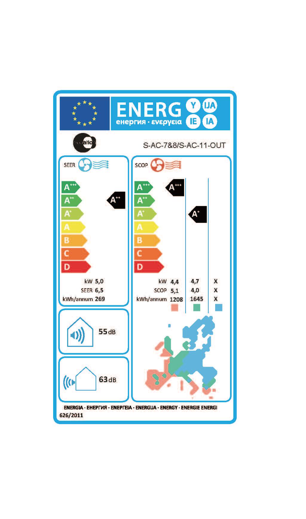 Condizionatore dual EQUATION 9000 12000 BTU inverter WIFI A++/A+ serie S-AC-7&8/S - 21