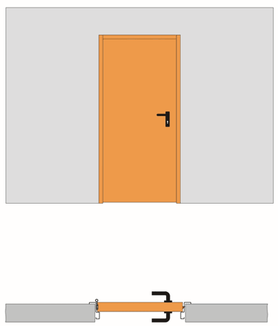 Porta per cantina a battente in acciaio, L 80 x H 205 cm, avorio, apertura reversibile TAM - 6