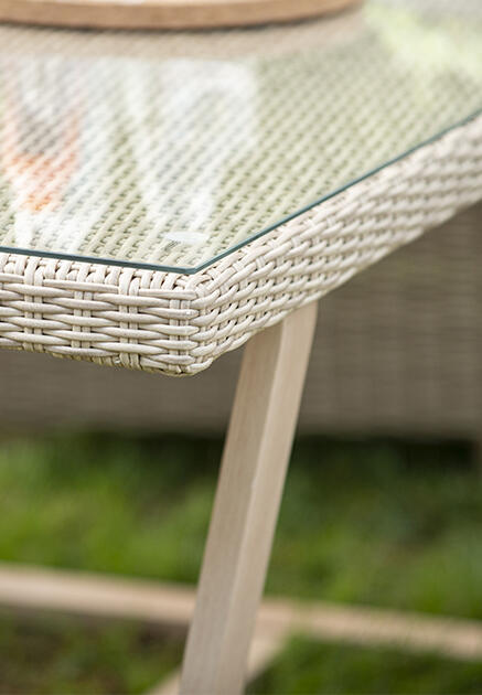 Tavolo da pranzo per giardino Medena NATERIAL in alluminio con piano in vetro beige per 6 persone 100x200cm - 26