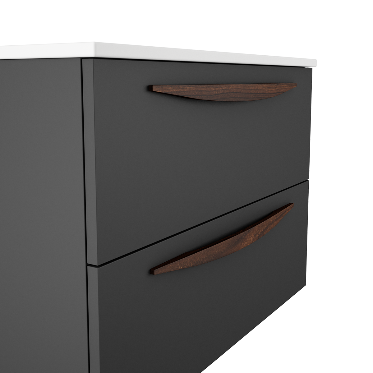 Mobile da bagno sospeso sotto lavabo L 59.5 x H 55 x P 45 cm grigio laccato opaco, 2 cassetti VISOBATH Arco - 4
