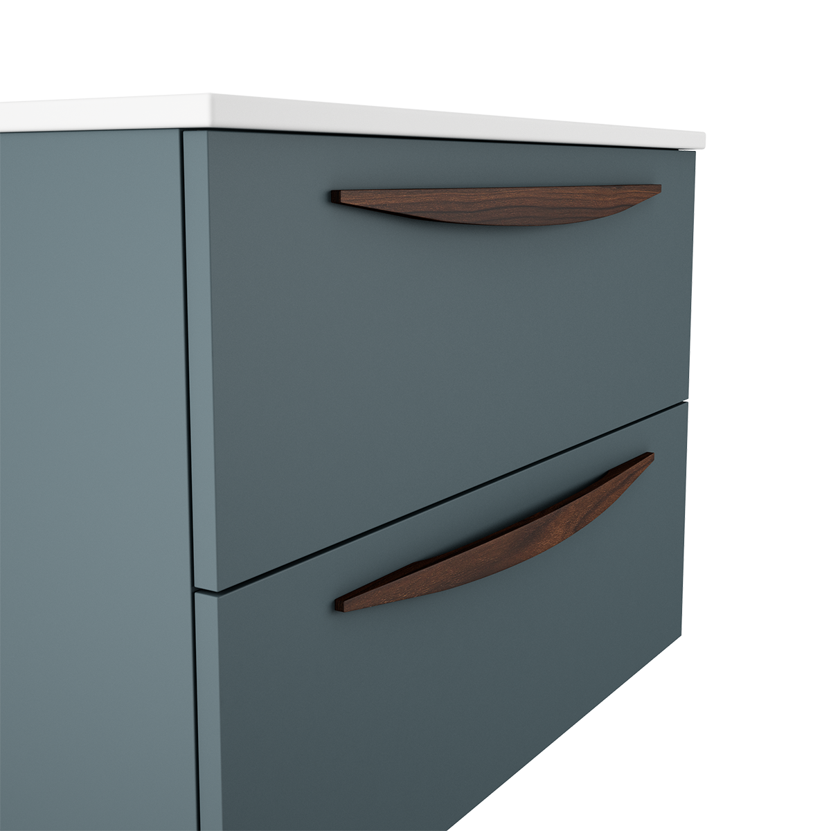 Mobile da bagno sospeso sotto lavabo L 60 x H 55 x P 45 cm blu atollo laccato opaco, 2 cassetti VISOBATH Arco - 4