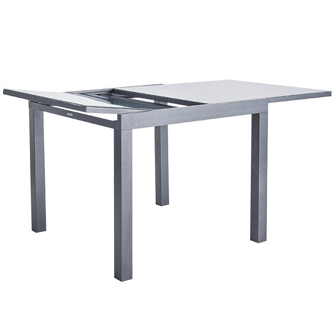 Tavolo allungabile da esterno quadrato in alluminio e vetro antracite 6 posti L da 90 a 160x90cm, Lyra II NATERIAL - 8