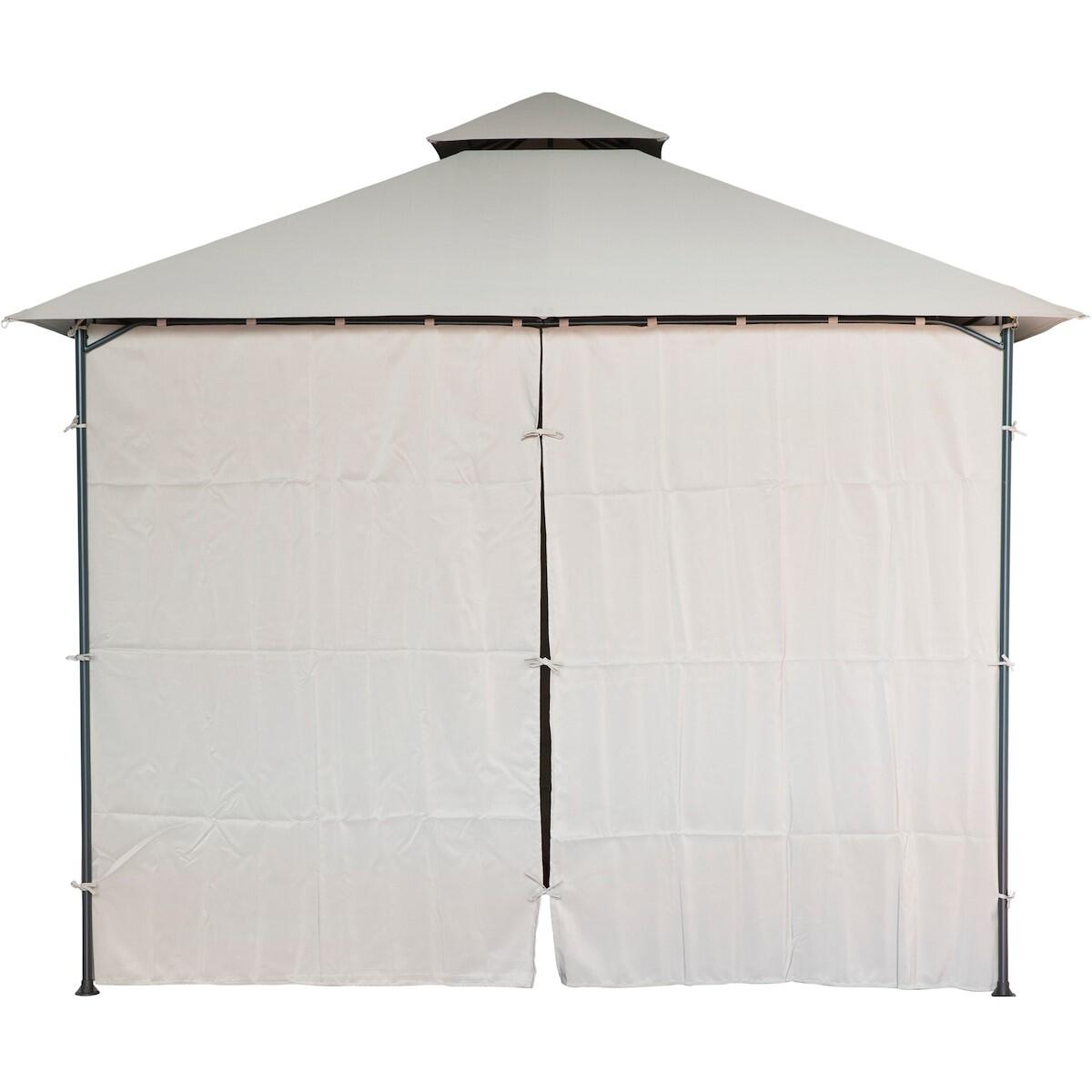 Gazebo 3 x 3 m in acciaio grigio scuro, copertura tortora - Oxis NATERIAL - 5