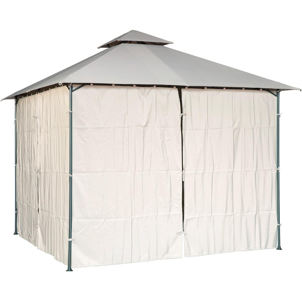 Gazebo 3 x 3 m in acciaio grigio scuro, copertura tortora - Oxis NATERIAL - 3