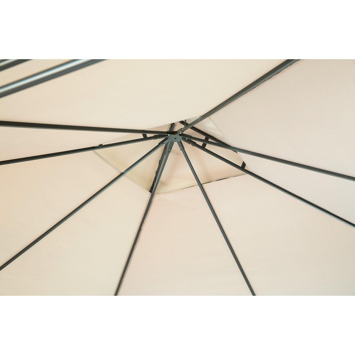 Gazebo 3 x 3 m in acciaio grigio scuro, copertura tortora - Oxis NATERIAL - 12