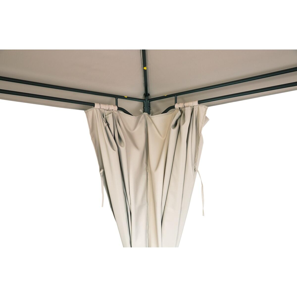Gazebo 3 x 3 m in acciaio grigio scuro, copertura tortora - Oxis NATERIAL - 11