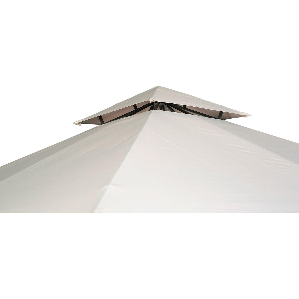 Gazebo 3 x 3 m in acciaio grigio scuro, copertura tortora - Oxis NATERIAL - 9