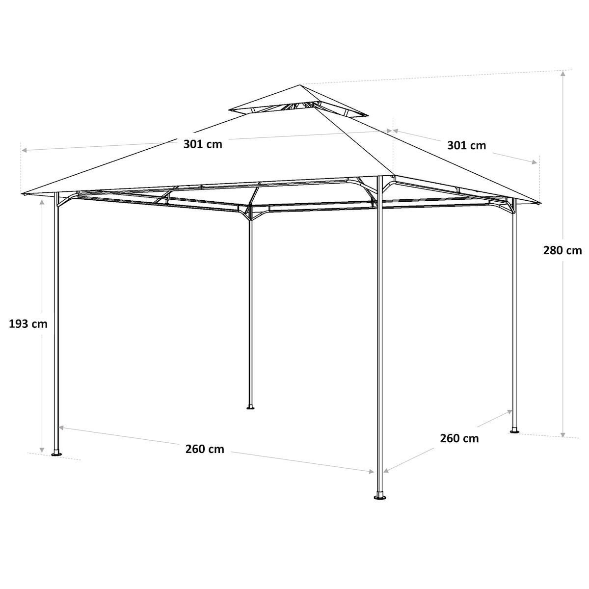 Pérgola de metal NATERIAL OXIS TAUPE 3X3M - 11