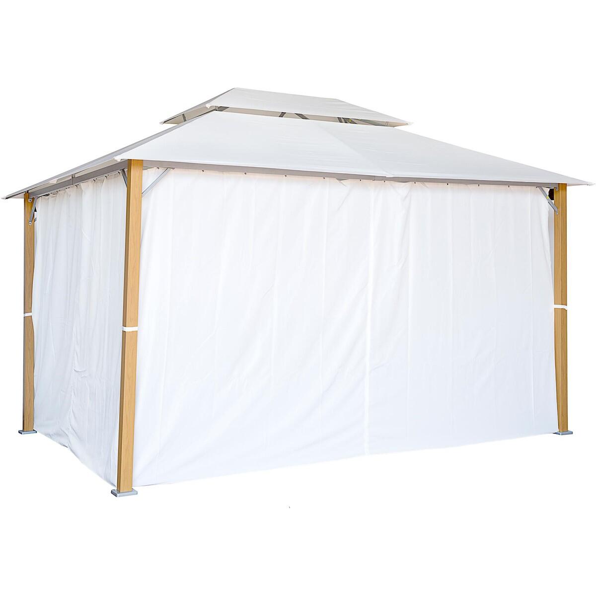Gazebo 370x270 cm in alluminio naturale, copertura bianca - Agora NATERIAL - 9