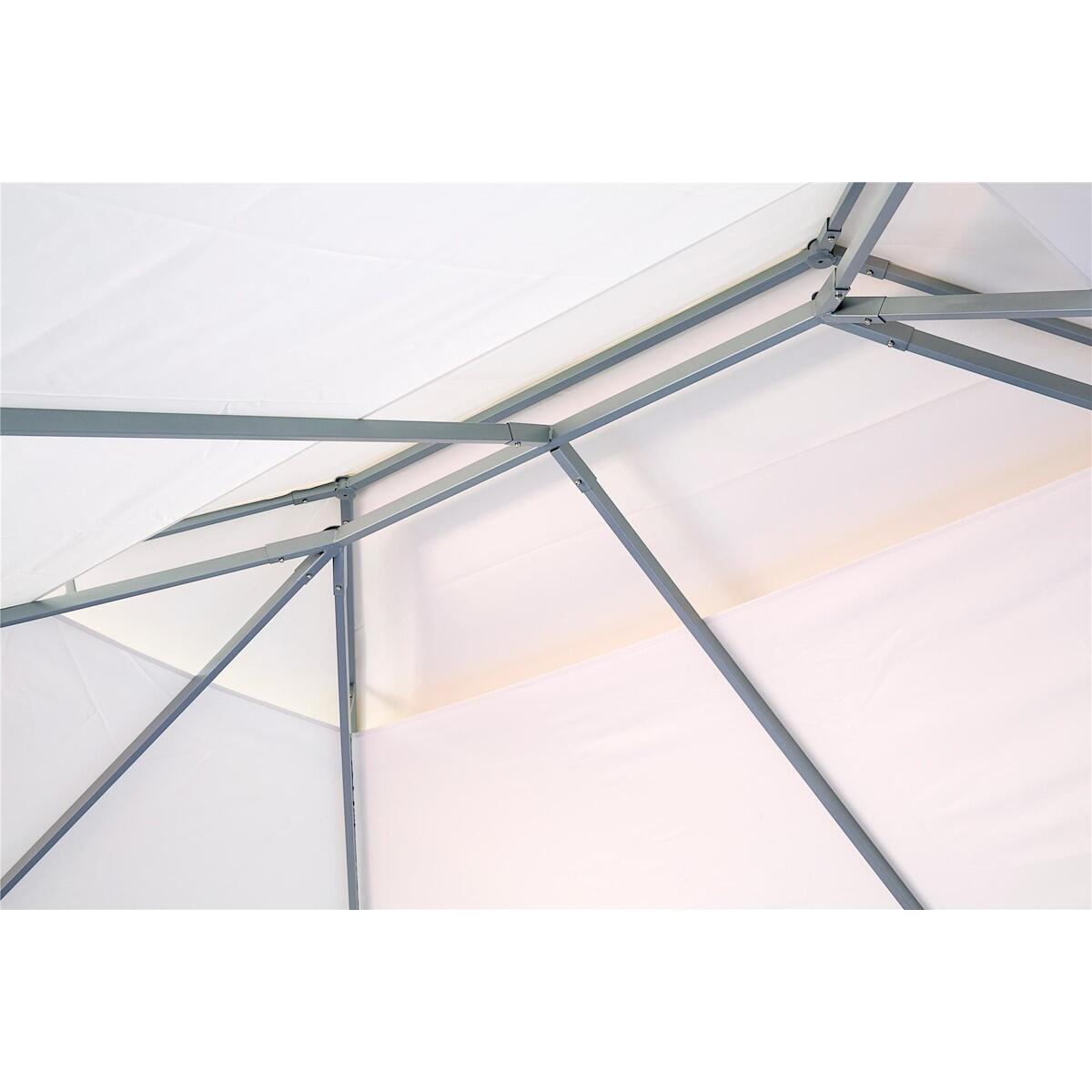 Gazebo 370x270 cm in alluminio naturale, copertura bianca - Agora NATERIAL - 17