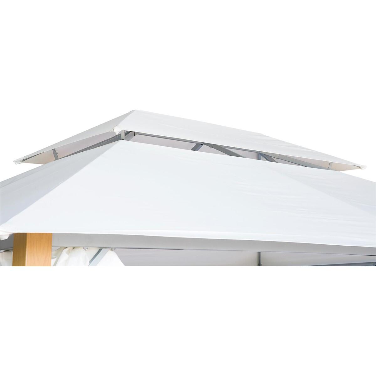Gazebo 370x270 cm in alluminio naturale, copertura bianca - Agora NATERIAL - 16