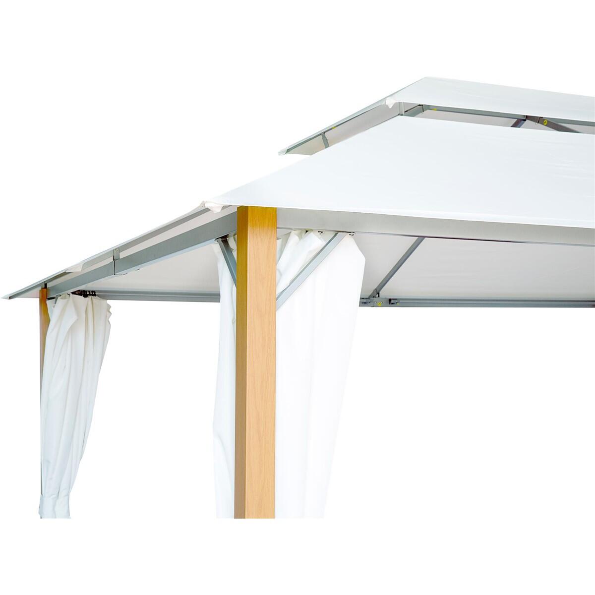 Gazebo 370x270 cm in alluminio naturale, copertura bianca - Agora NATERIAL - 15
