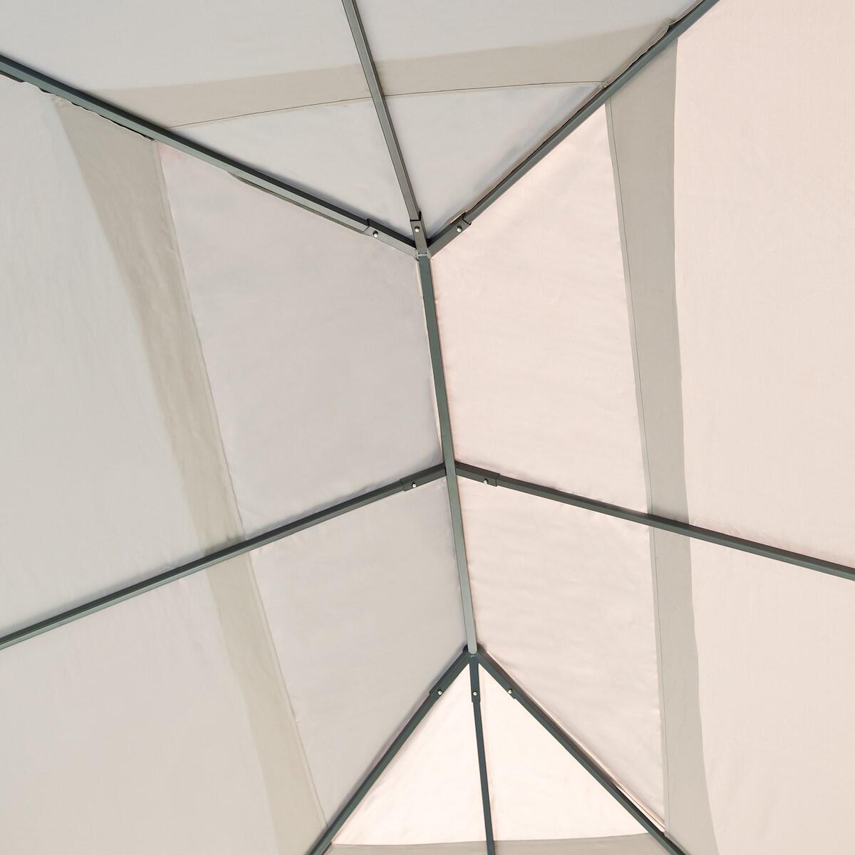 Gazebo in alluminio grigio antracite 4 x 3 m, copertura tortora - Ysis NATERIAL - 8