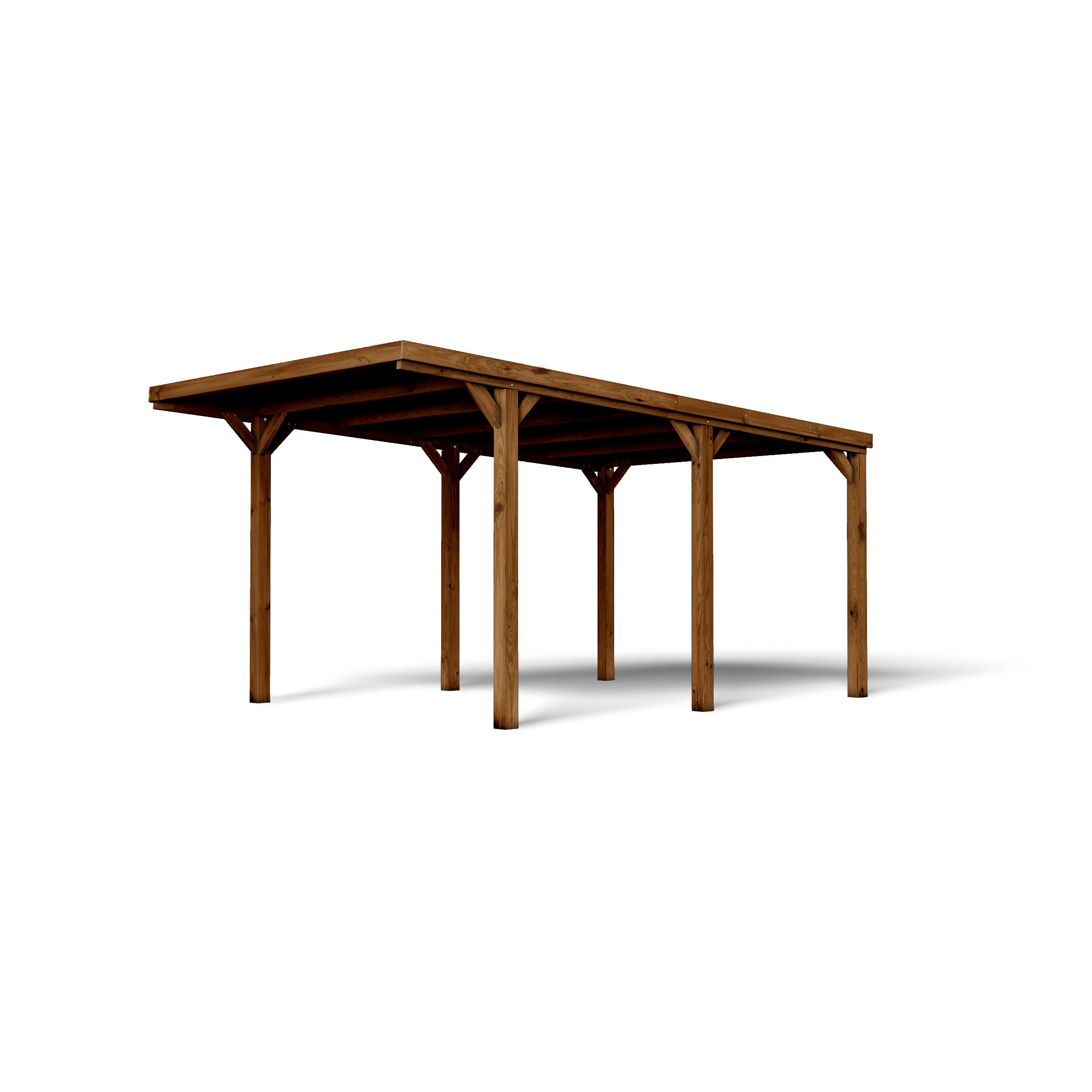 Carport bois Victor, 1 voiture, CERLAND, 14.8 m² - 2