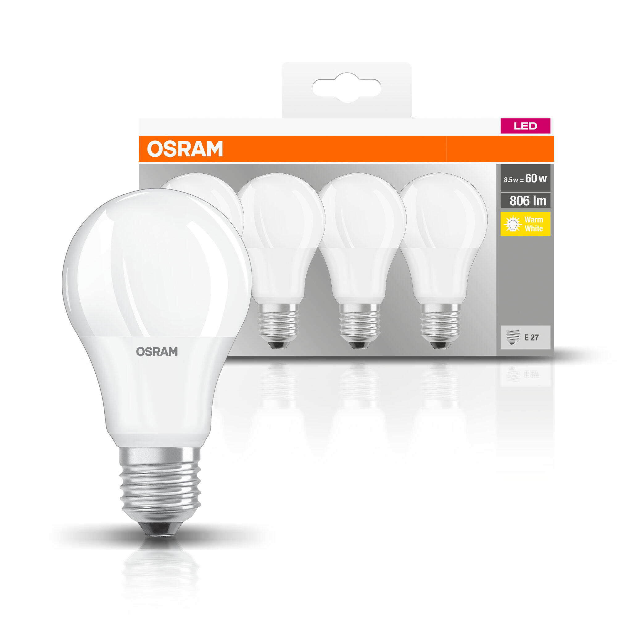 Set da 4 lampadine LED819450BOX4 LED, E27 goccia, smerigliato, luce ...