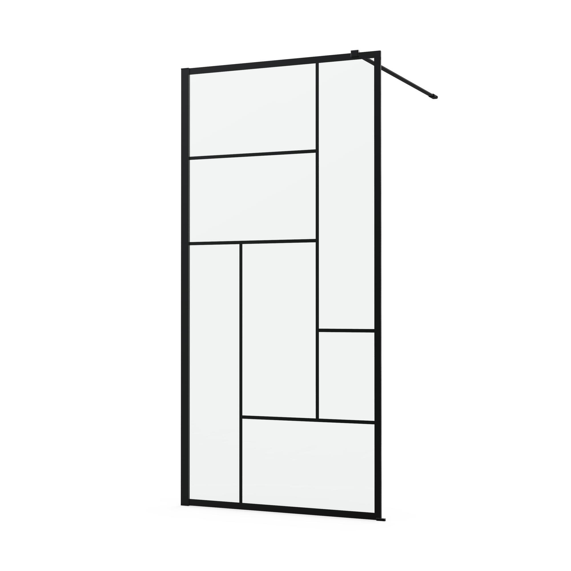 Painel de duche fixo  100x200 cm preto e transparente Sensea Studio - 3