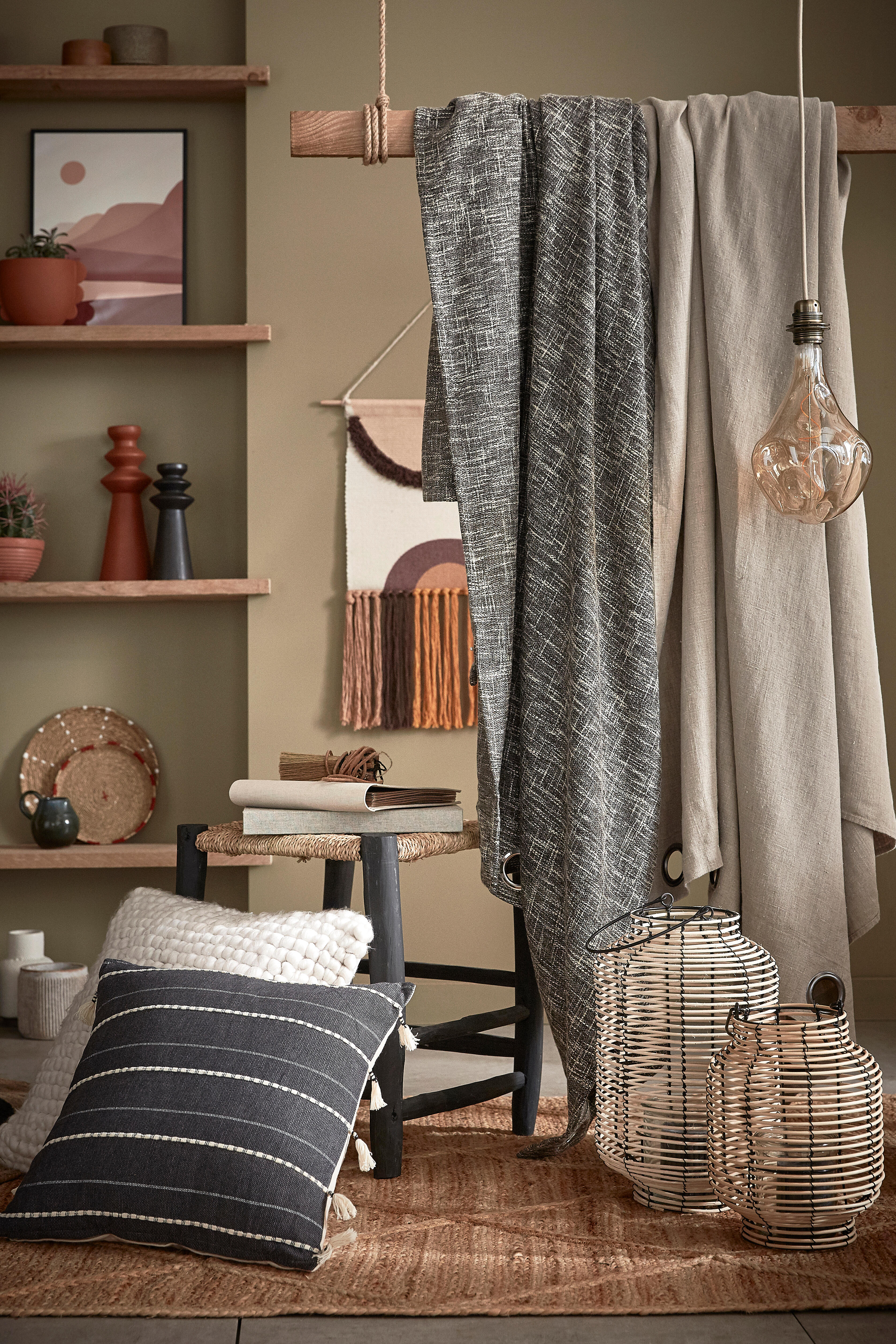 Bougeoir en céramique Askel, noir l.10.7 x H.30 cm - 12