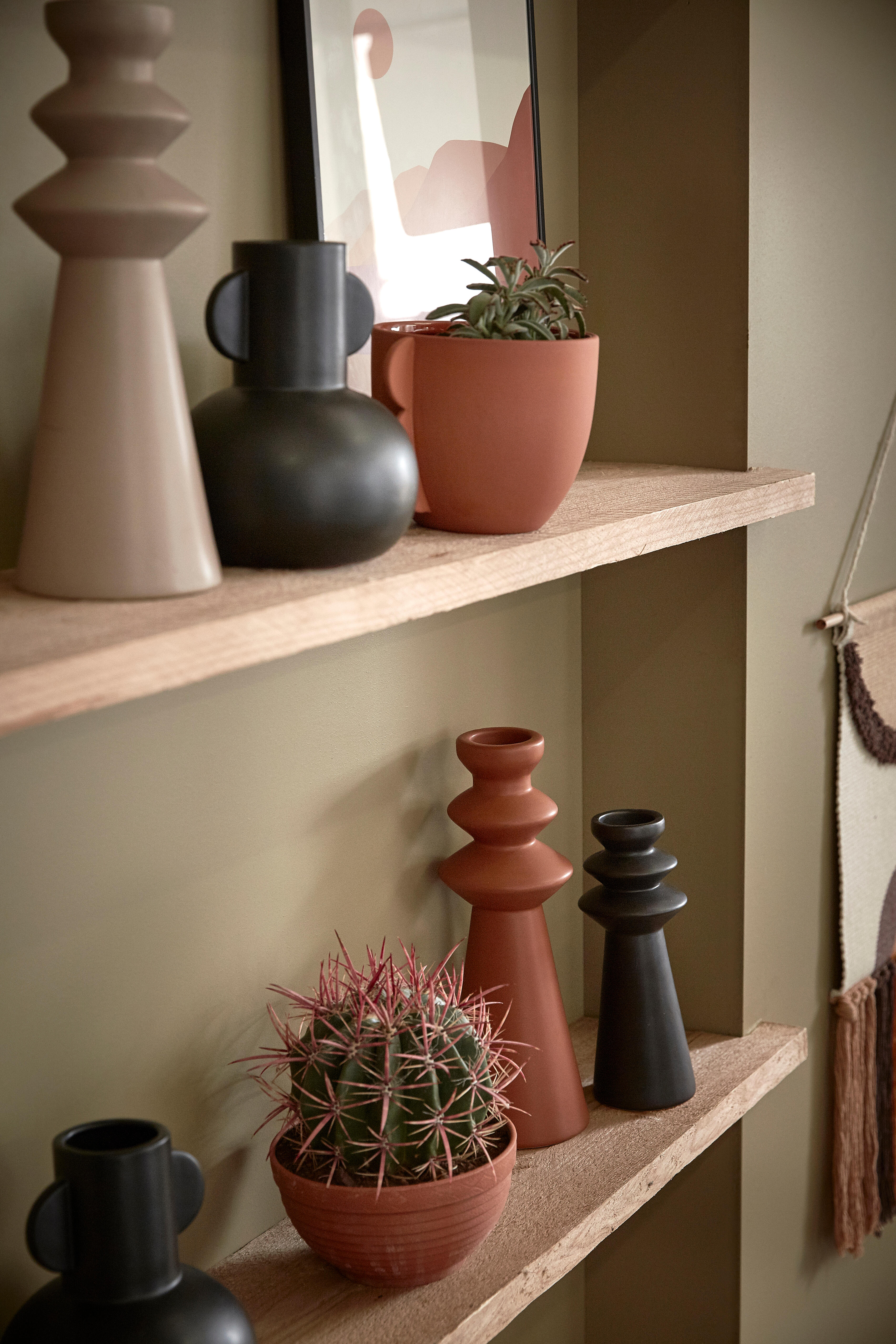 Bougeoir en céramique Askel, noir l.10.7 x H.30 cm - 14