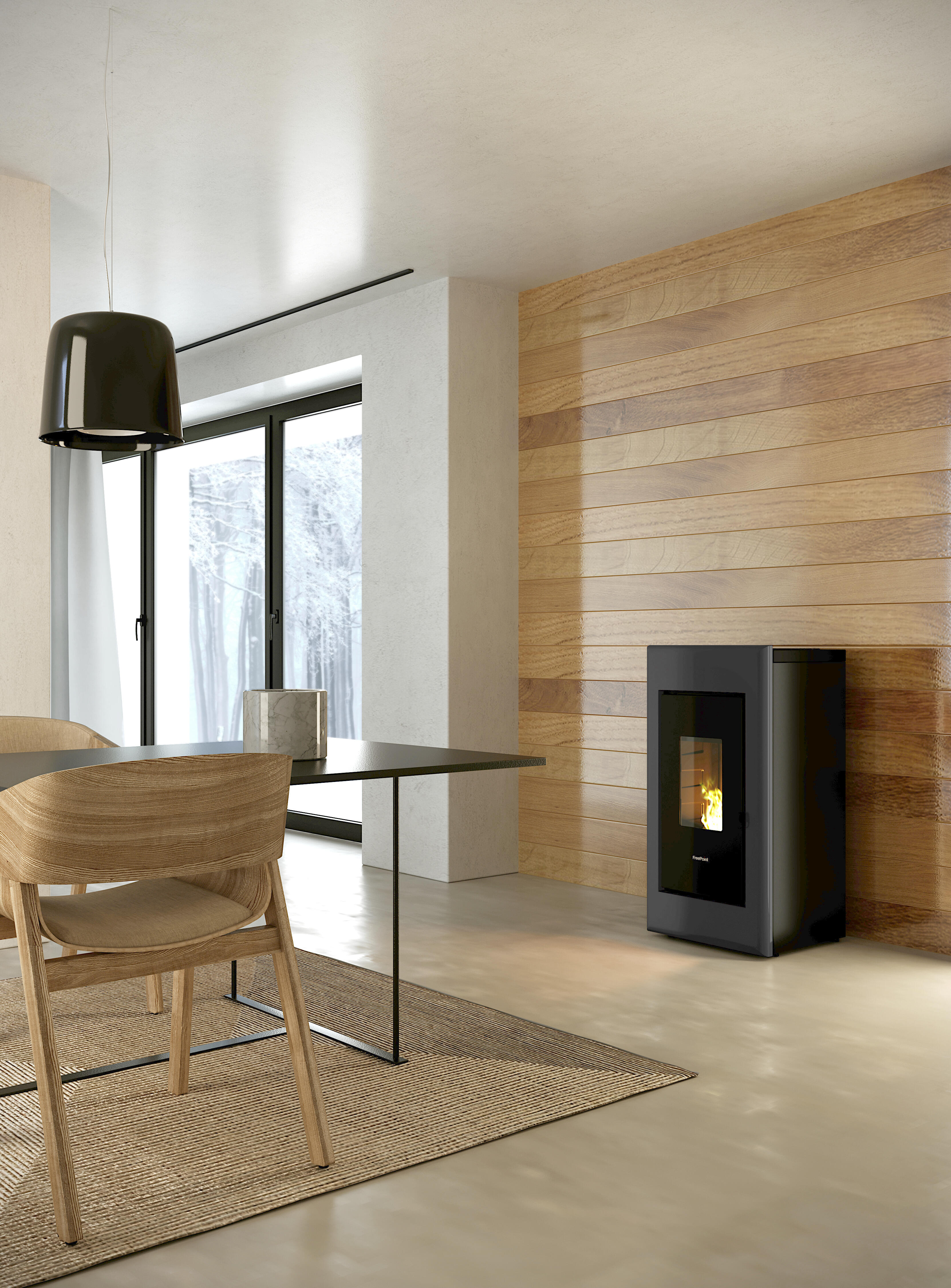 Poêle à granulés FREEPOINT One airtight noir 7 kW - 2