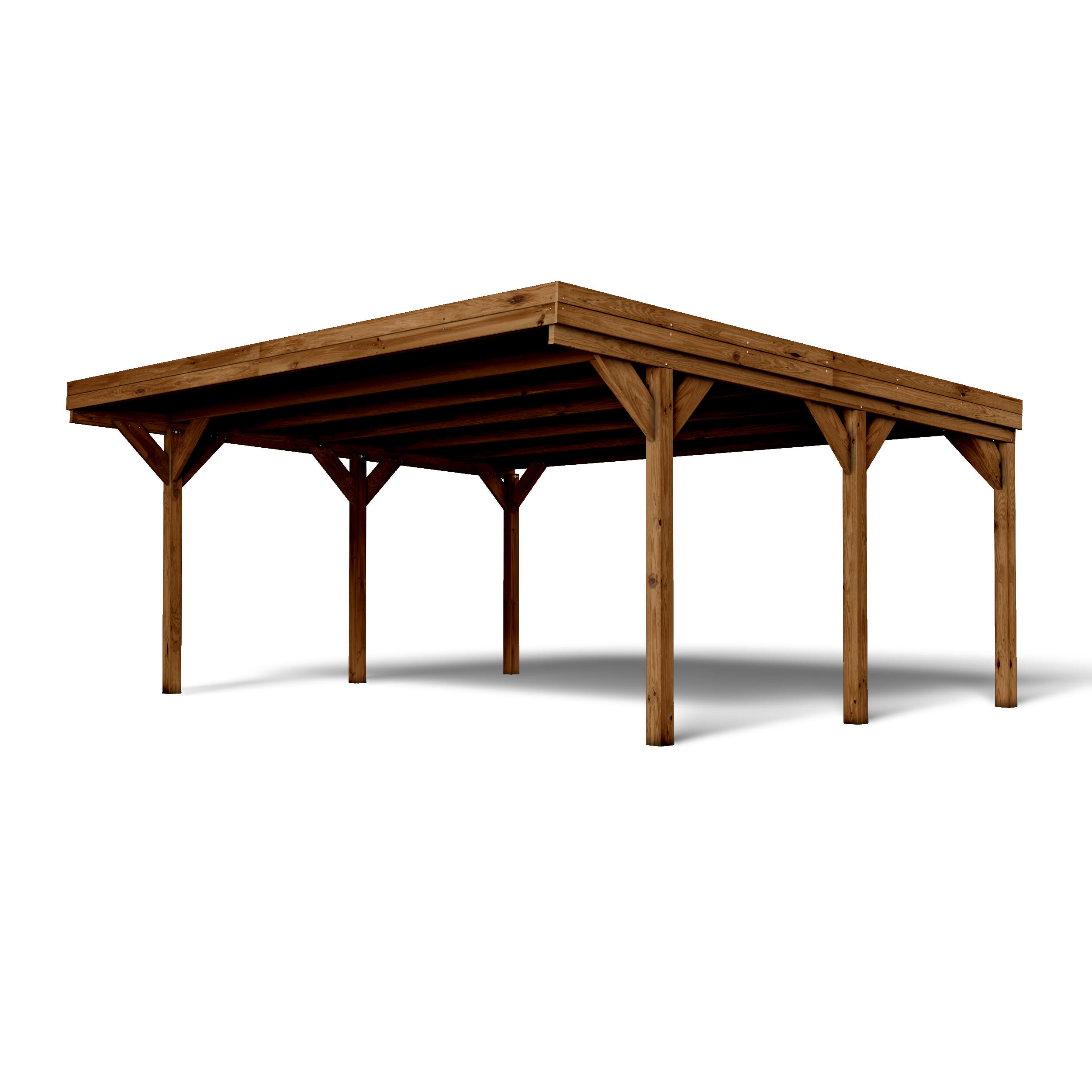 Carport bois double Victor, 2 voitures, CERLAND, 29.2 m² - 2