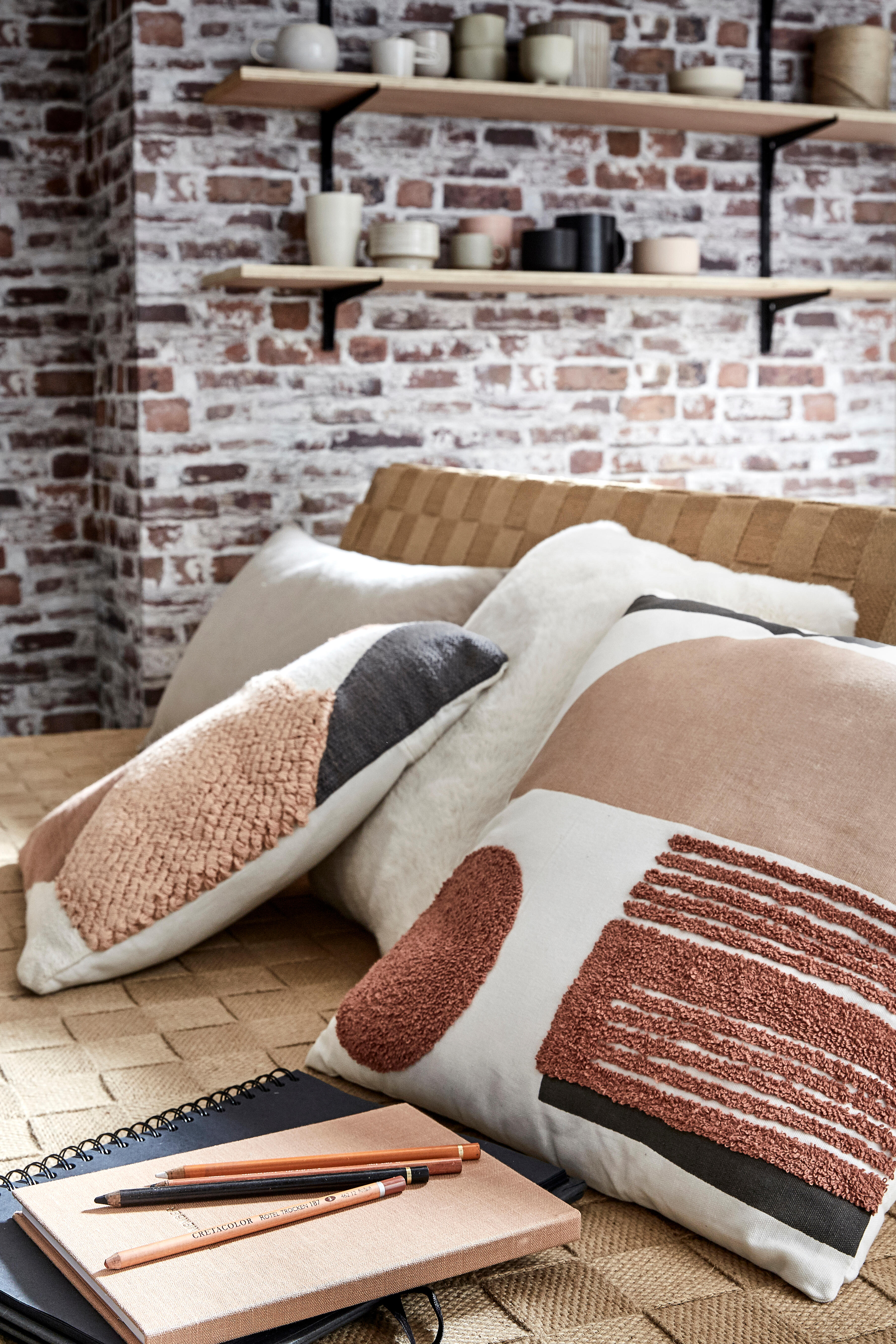 Papier peint intissé Sur intissé brique rouge, gris, effet ancien - 4