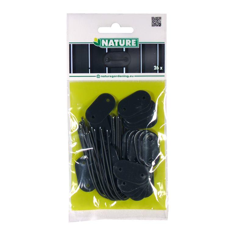 26 attaches canisses + fil pvc anthracite - 2