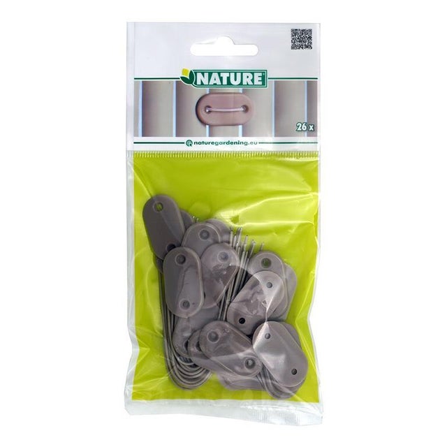 26 attaches canisses + fil pvc gris