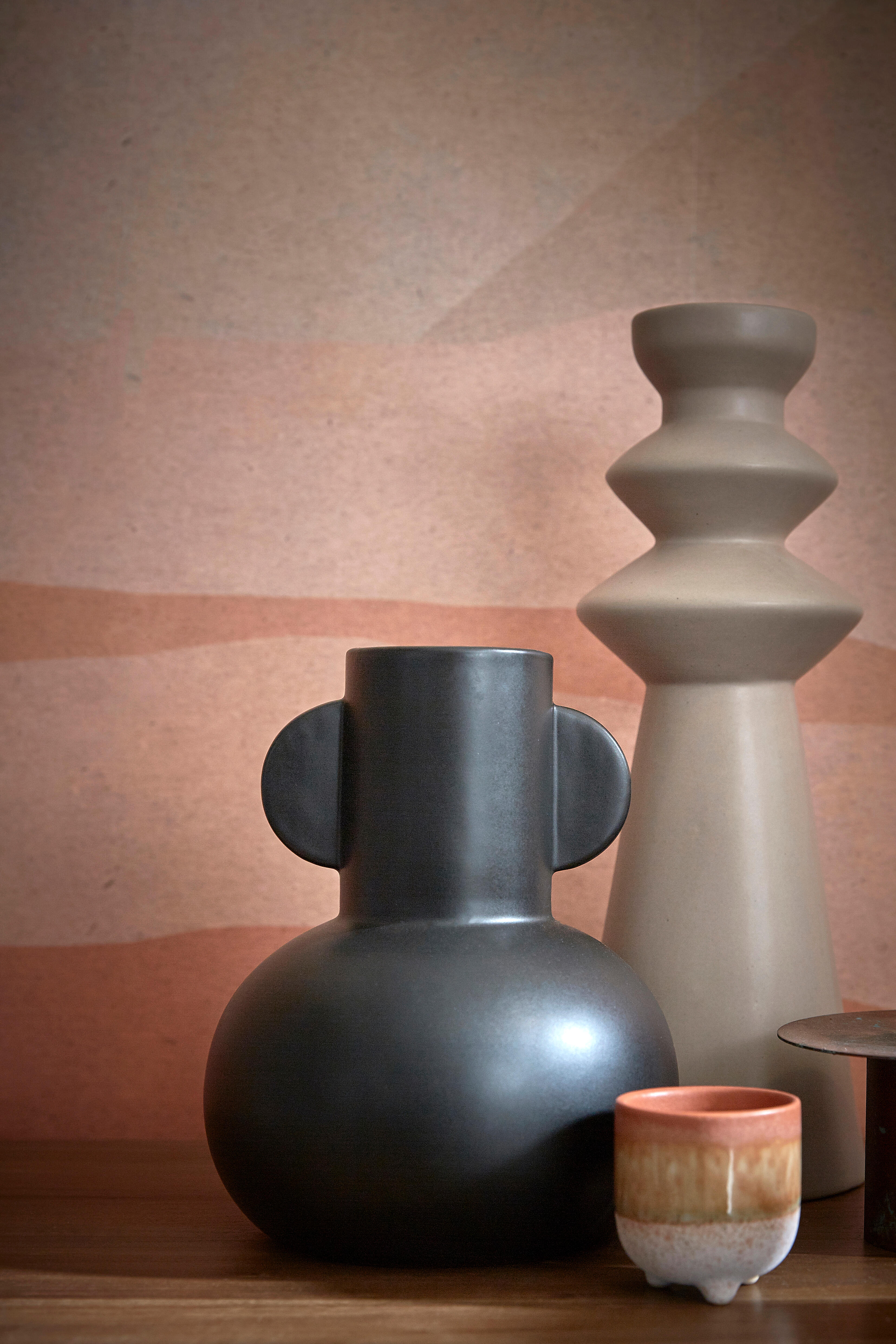 Vase Malaika, Ailettes noir 14.7x 18.7 cm - 3